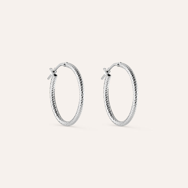 Orecchini A Cerchio Silver Collection Argento Rodiato - Orecchini a Cerchio Donna | Stroili