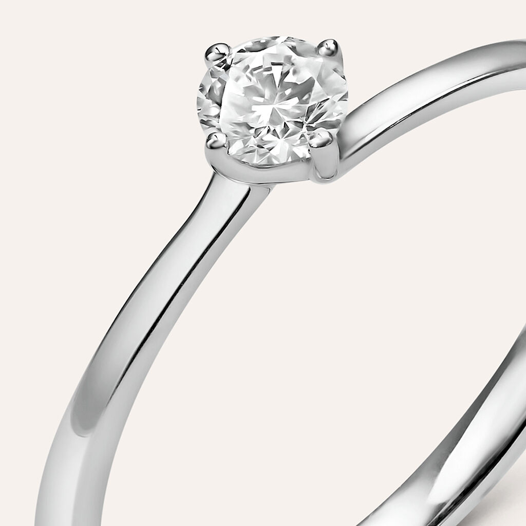Anello Solitario Valentino Diamade Oro Bianco Diamante Lab-Grown - Anelli con Pietre Donna | Stroili
