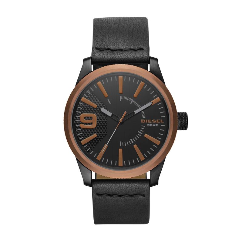 Solo tempo con cassa in acciaio e cinturino in pelle nera - Orologi  | Stroili