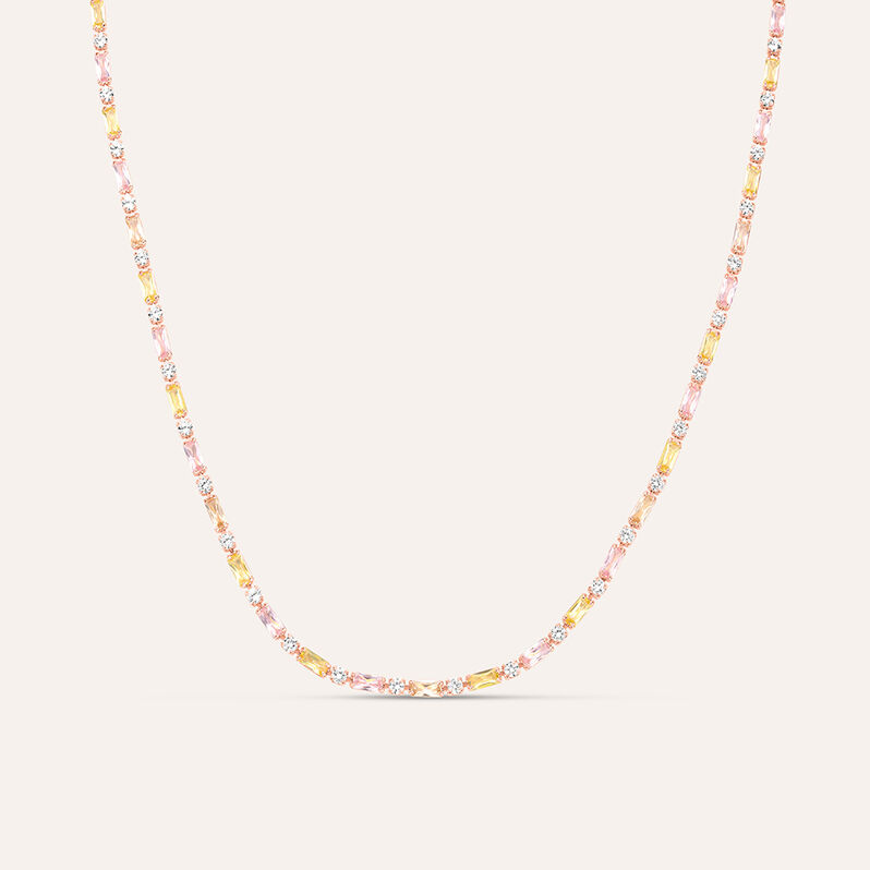 Collana Tennis Romantic Shine Ottone Rosa Cristallo - Collane Tennis Donna | Stroili