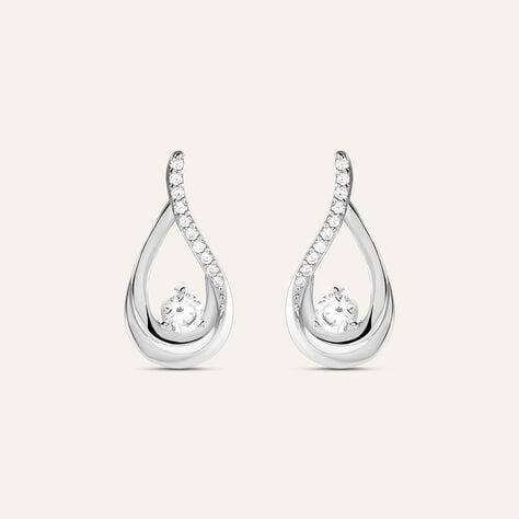 Orecchini Lobo Silver Shine Argento Rodiato Cubic Zirconia - Orecchini a Lobo Donna | Stroili
