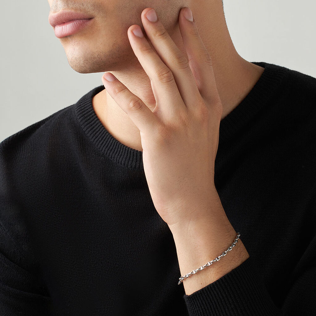 Bracciale Catena L'homme Or Oro Bianco - Bracciali Uomo | Stroili