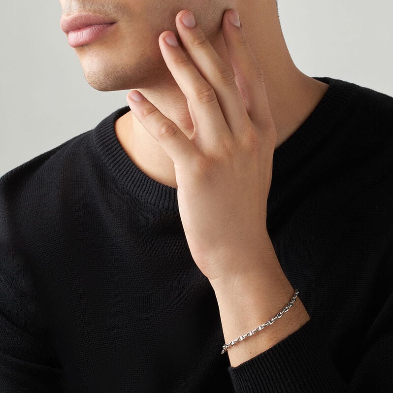 Bracciale Catena L'homme Or Oro Bianco - Bracciali Uomo | Stroili