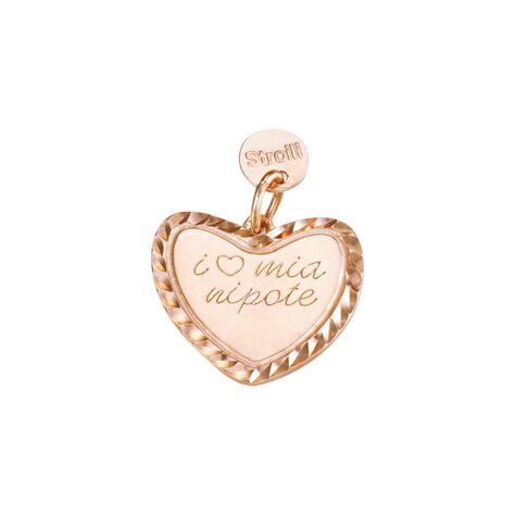 Charm in argento rosato diamantato con incisione - Charms Donna | Stroili