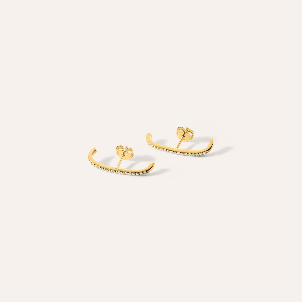 Orecchini Lobo Silver Glow Argento Dorato Cubic Zirconia