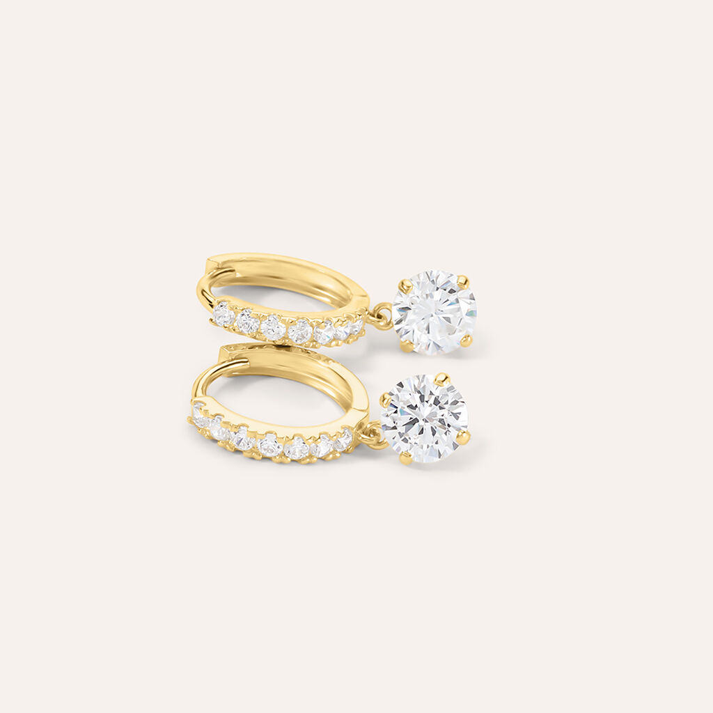 Orecchini A Cerchio Toujours Oro Giallo Cubic Zirconia