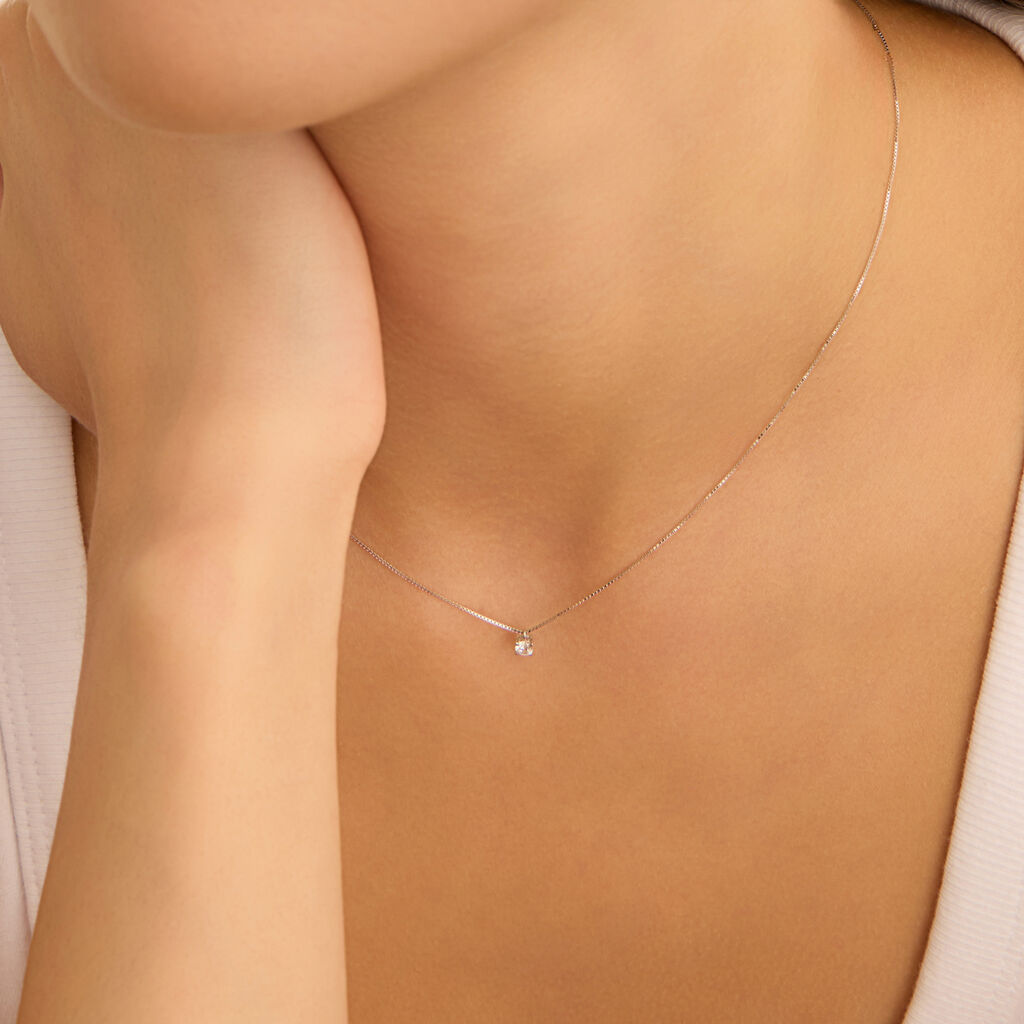 Collana Punto Luce Claire Oro Bianco Cubic Zirconia