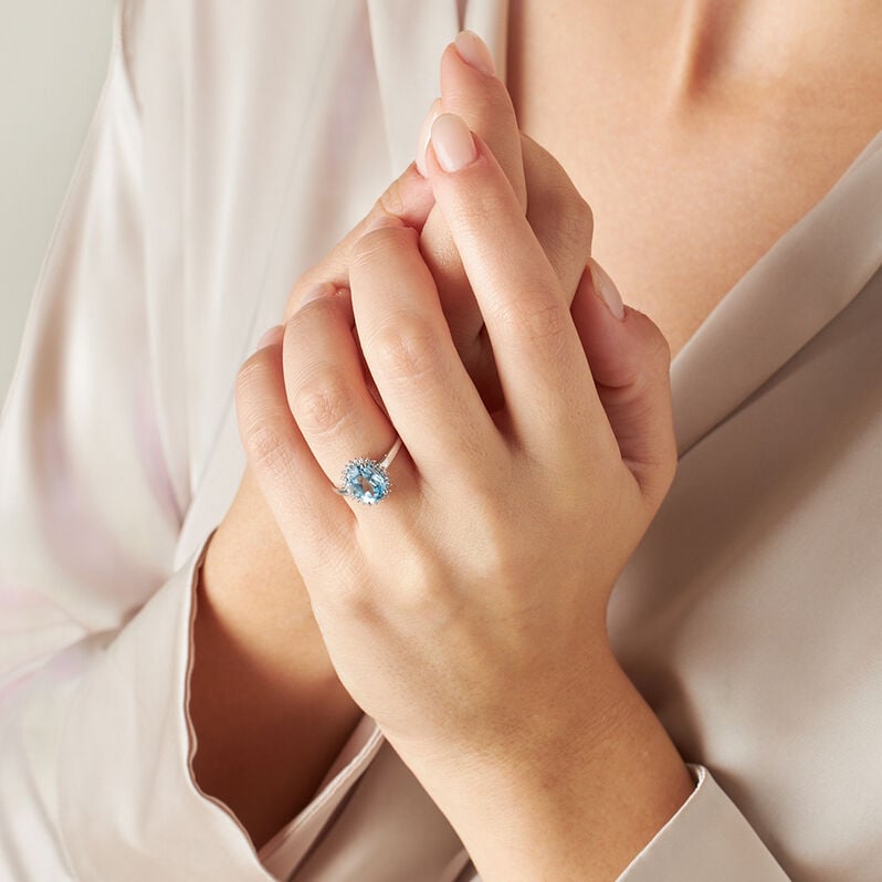 Anello Solitario Amélie Oro Bianco Topazio Cubic Zirconia - Anelli con Pietre Donna | Stroili