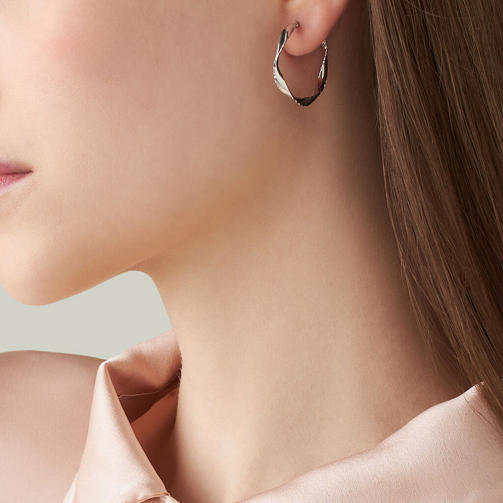 Orecchini A Cerchio Silver Collection Argento Rodiato - Orecchini a Cerchio Donna | Stroili