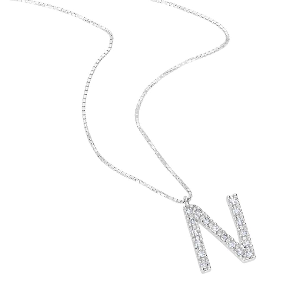 Collana Diamond Letters Oro Bianco Diamante - Collane Donna | Stroili