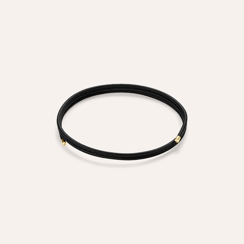 Choker Magnetico Cordino Nero e Acciaio Dorato - Catenina Unisex | Stroili