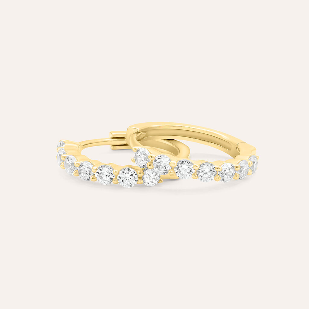 Orecchini A Cerchio Claire Oro Giallo Cubic Zirconia - Orecchini a Cerchio Donna | Stroili