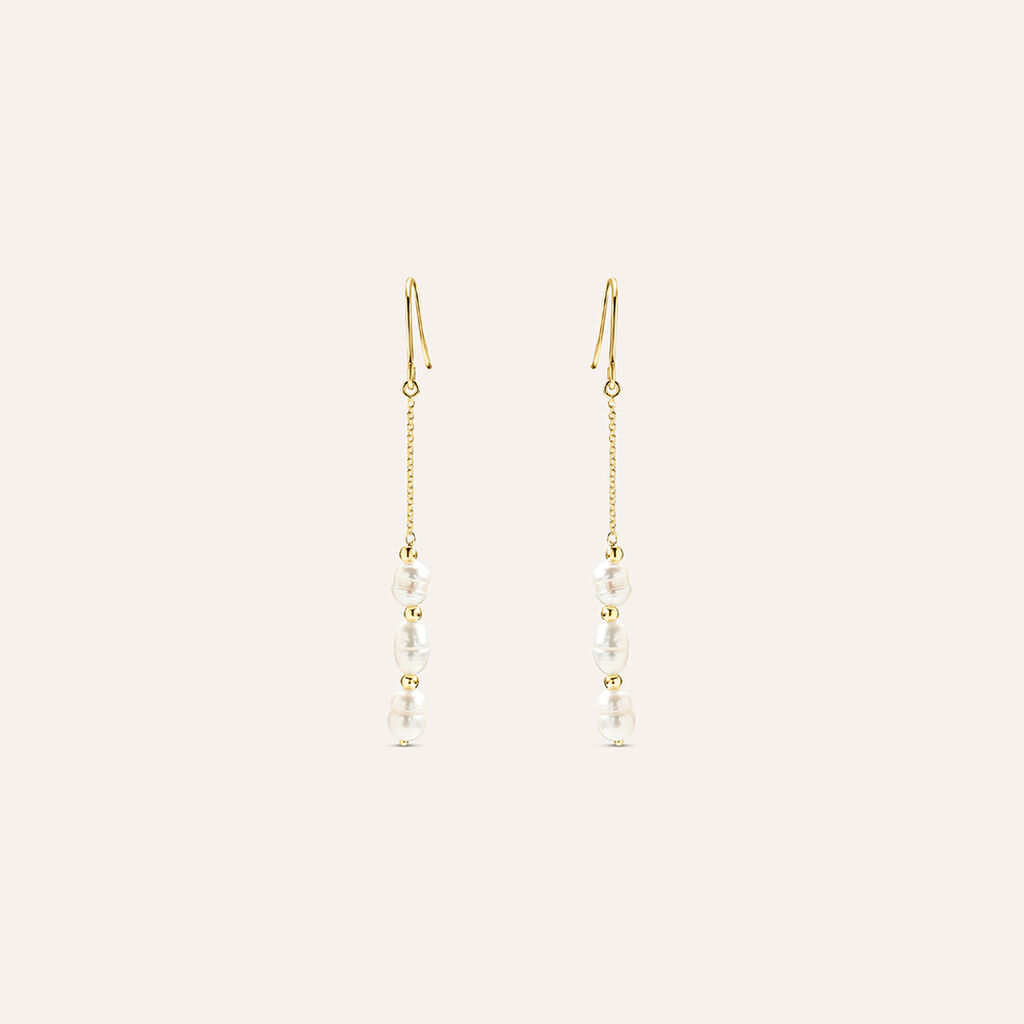 Orecchini Pendenti Gabrielle Oro Giallo Perla D'Acqua Dolce