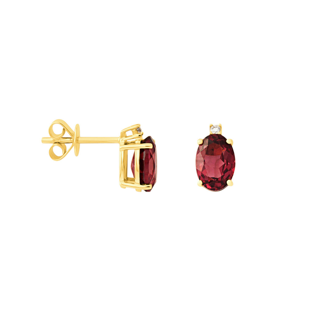 Orecchini Lobo Punto Luce Jasmine Oro Giallo Rodolite Diamante - Orecchini a Lobo Donna | Stroili
