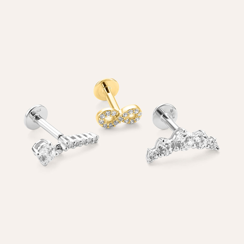 Piercing Orecchio Bon Ton Oro Giallo Cubic Zirconia