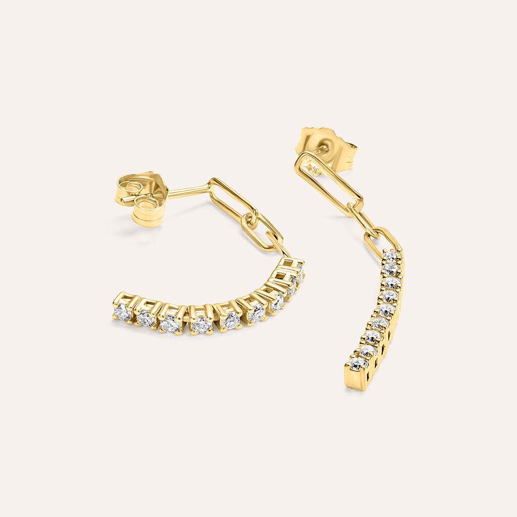 Orecchini Pendenti Diamade Glam Oro Giallo Diamante Lab-Grown