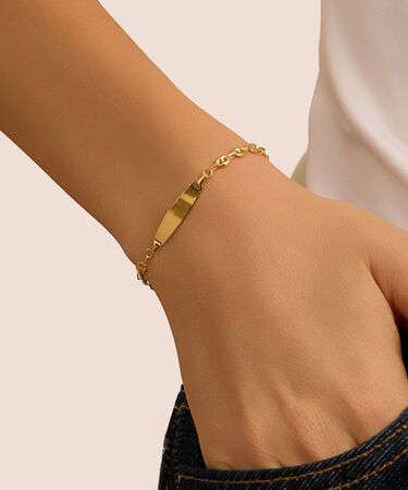 Bracciale Con Targhetta Holy Oro Giallo