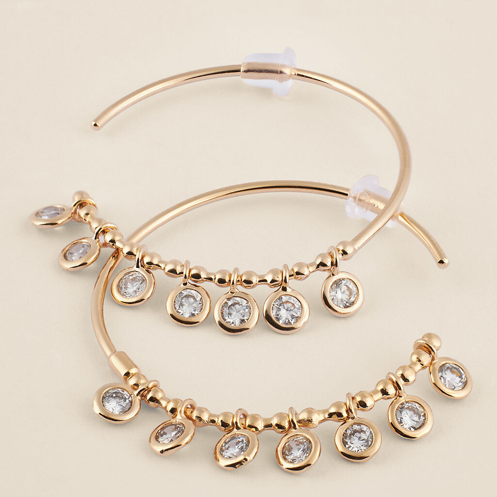 Orecchini A Cerchio Golden Dream Placcato Oro Giallo Cubic Zirconia - Orecchini a Cerchio Donna | Stroili