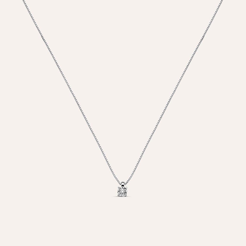 Collana Punto Luce Diamotion Oro Bianco Diamante