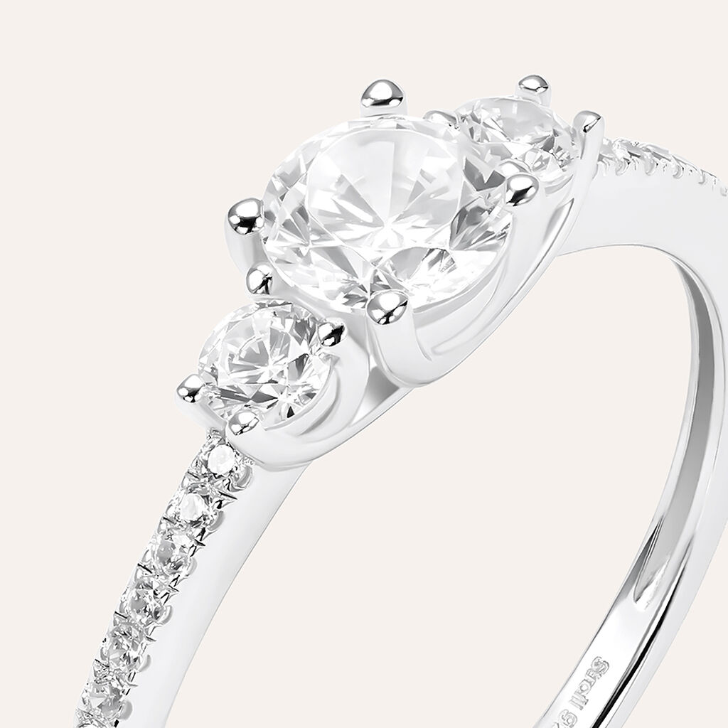 Anello Trilogy Silver Elegance Argento Rodiato Cubic Zirconia - Anelli con Pietre Donna | Stroili