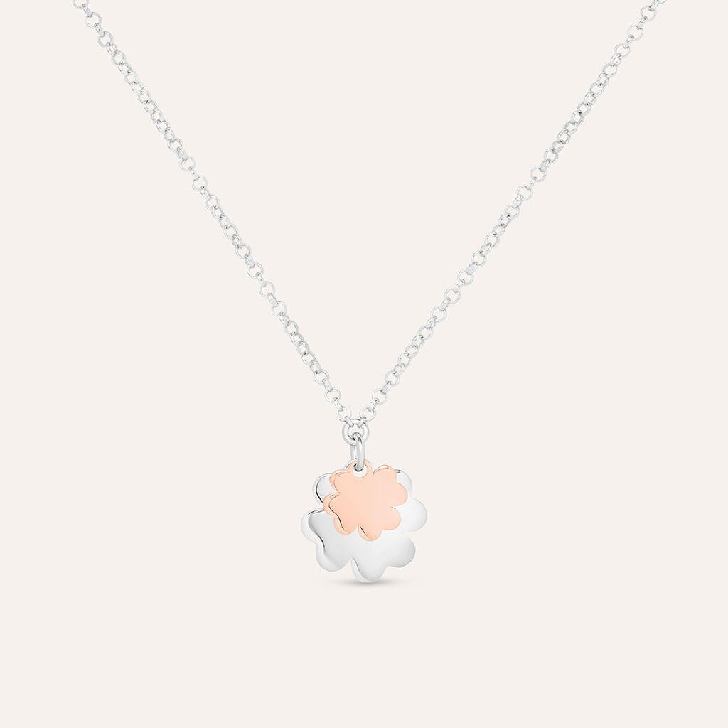 Collana Silver Collection Argento Bicolore Bianco / Rosa