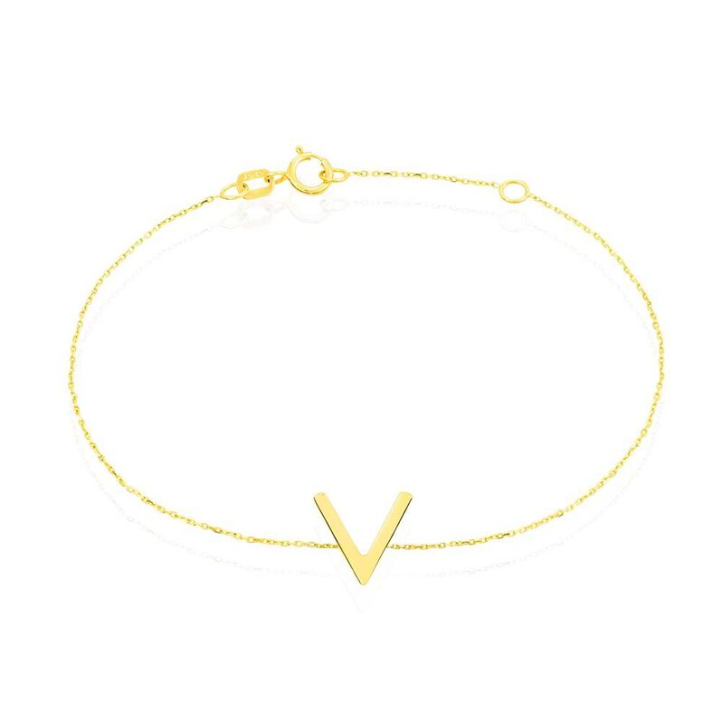 Bracciale in oro giallo Lettera V - Bracciali Amicizia Donna | Stroili