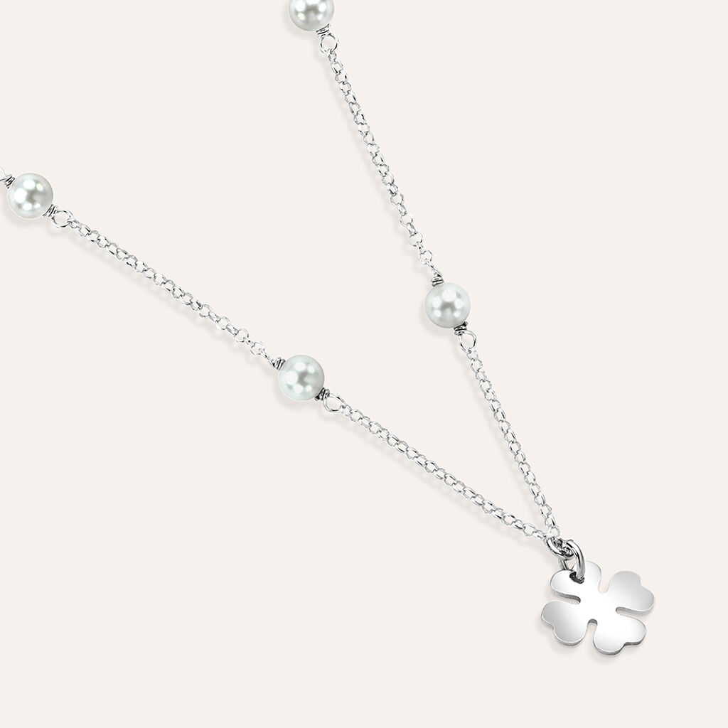 Collana Silver Pearls Argento Rodiato Perla sintentica