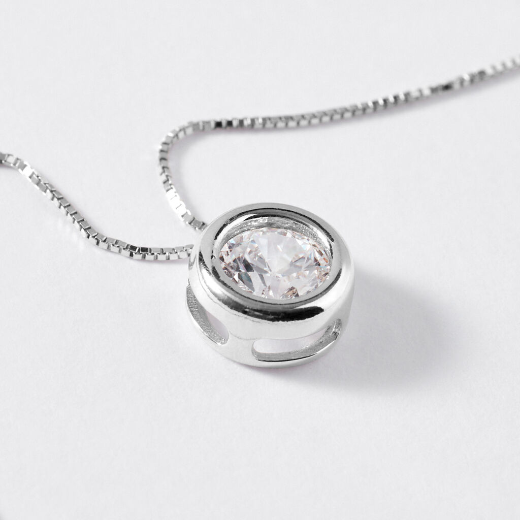 Collana Punto Luce Claire Oro Bianco Cubic Zirconia - Collane Punto Luce Donna | Stroili
