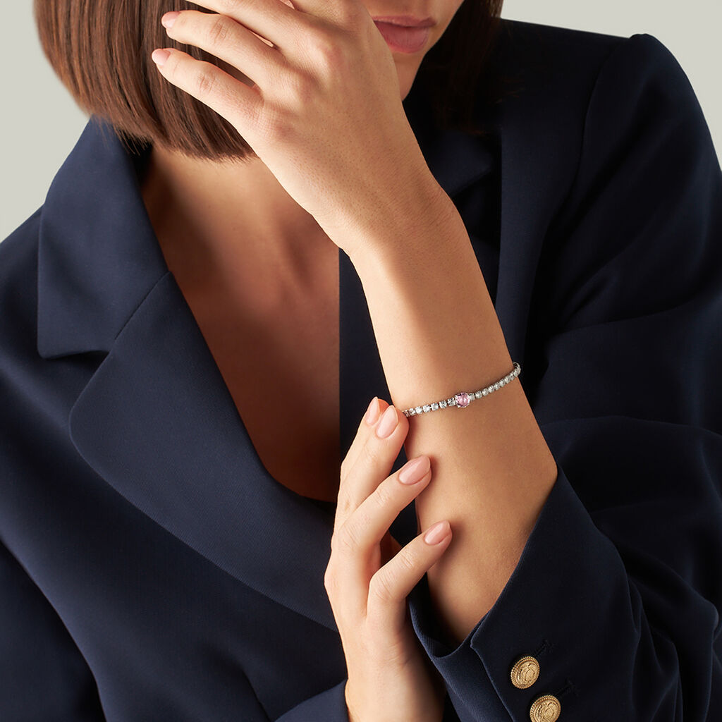 Bracciale Tennis Lady Chic Acciaio Cristallo - Bracciali Tennis Donna | Stroili