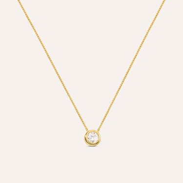 Collana Punto Luce Silver Glow Argento Dorato Cubic Zirconia