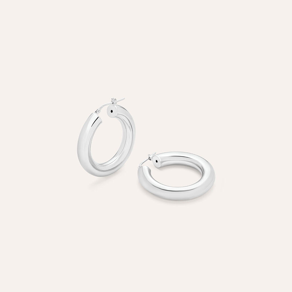 Orecchini A Cerchio Silver Collection Argento Rodiato