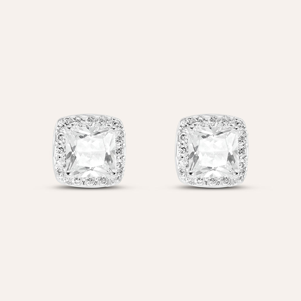 Orecchini Lobo Silver Elegance Argento Rodiato Cubic Zirconia - Orecchini a Lobo Donna | Stroili