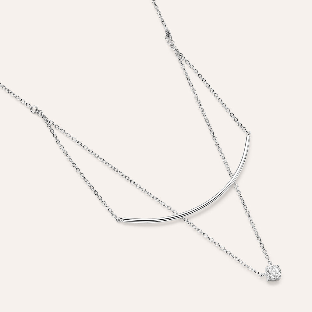 Collana Punto Luce Silver Elegance Argento Rodiato Cubic Zirconia