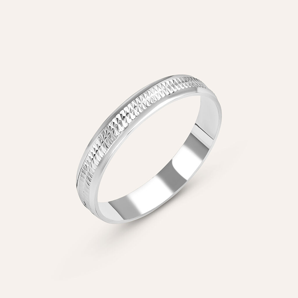 Fede Classica Diamantata 3.3 mm Oro Bianco - Anelli con Incisione Donna | Stroili