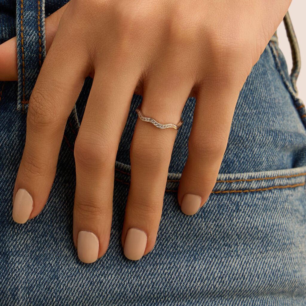 Anello Semi-eternity Silver Shine Argento Rodiato Cubic Zirconia