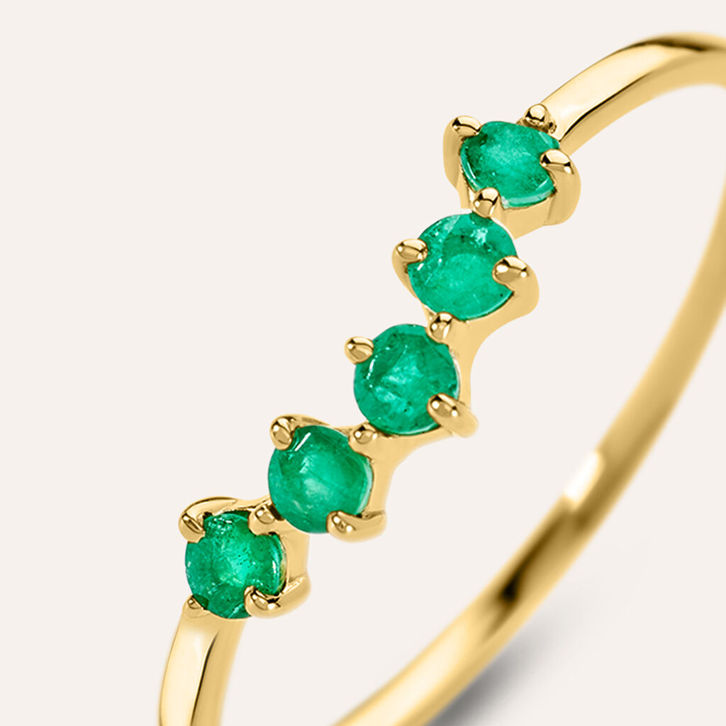 Anello Riviere Charlotte Oro Giallo Smeraldo