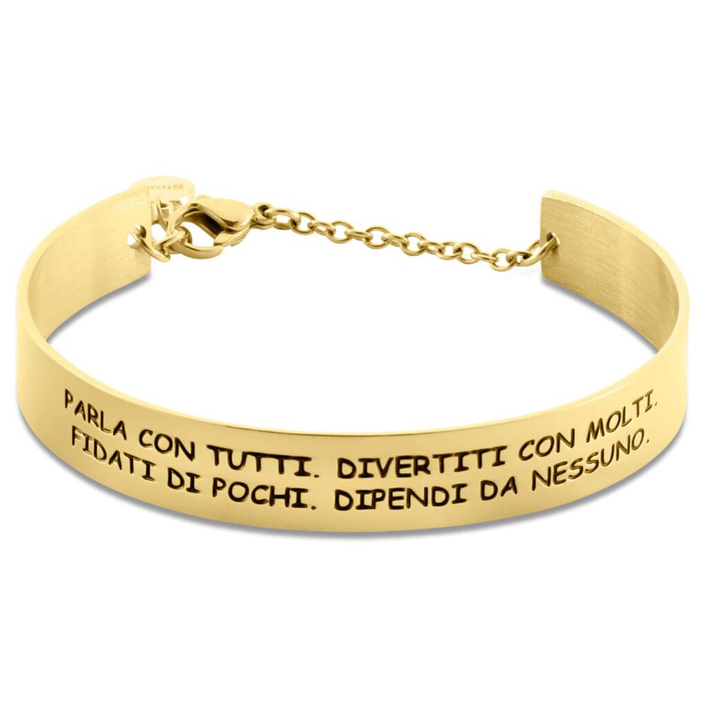 Bangle Lady Message Acciaio Dorato Philosophy e Cristalli - Bracciali Donna | Stroili