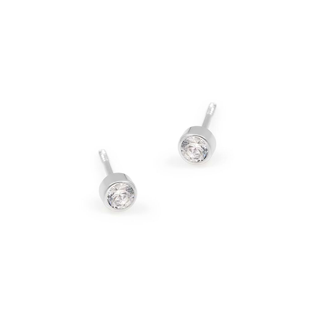 Orecchini Lobo Punto Luce Bon Ton Oro Bianco Cubic Zirconia - Orecchini a Lobo Donna | Stroili