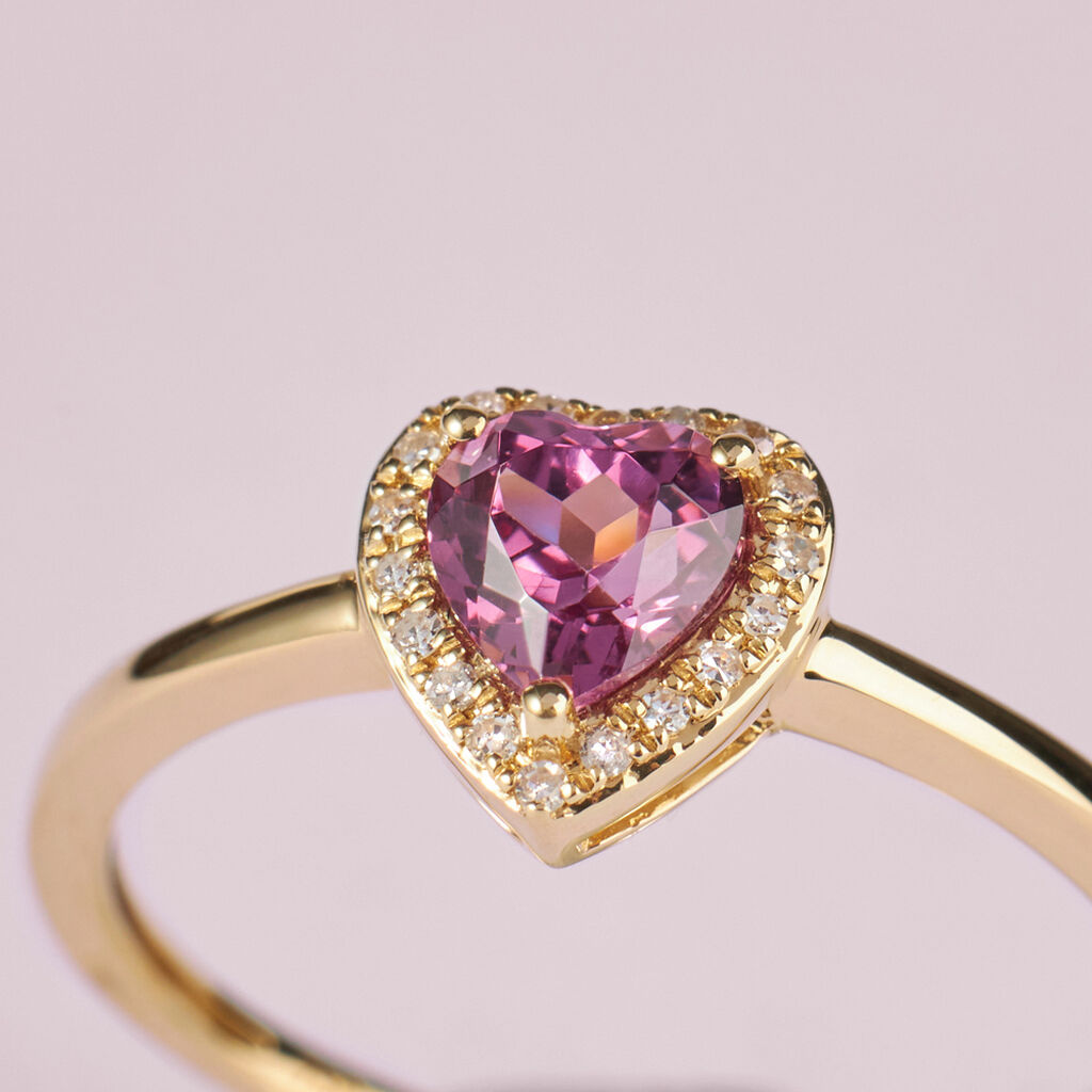 Anello Solitario Jasmine Oro Giallo Rodolite Diamante - Anelli con Pietre Donna | Stroili