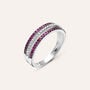 Anello Fascia Elizabeth Crown Oro Bianco Rubino Diamante