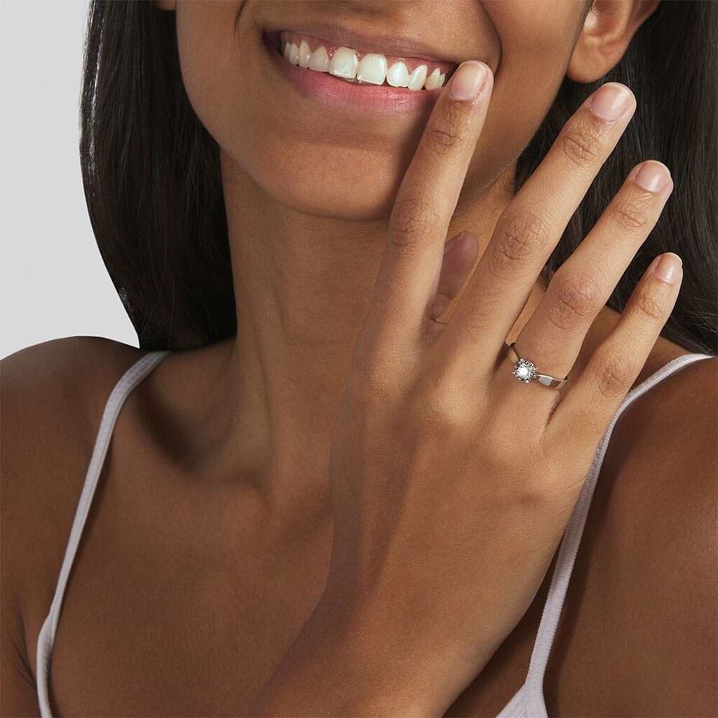 Anello Solitario Diamotion Oro Bianco Diamante - Anelli con Pietre Donna | Stroili