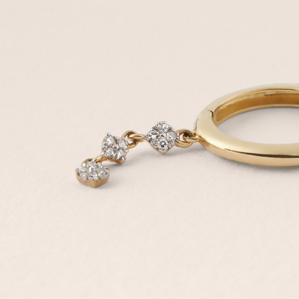 Mono Orecchino A Cerchio Sophia Oro Giallo Diamante - Mono Orecchino Donna | Stroili
