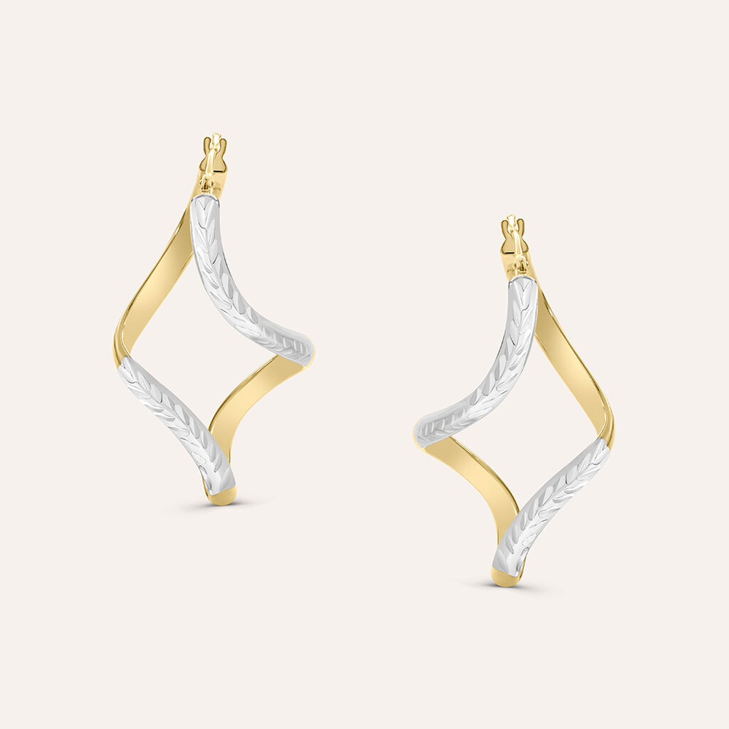 Orecchini A Cerchio Golden Lover Oro Bicolore