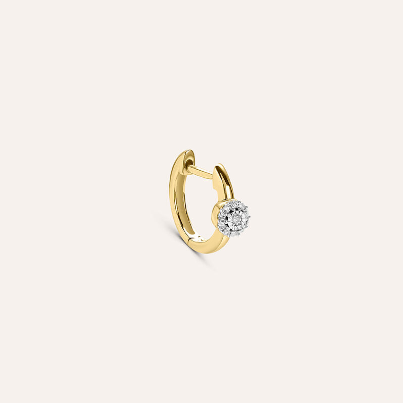 Mono Orecchino A Cerchio Sophia Oro Giallo Diamante - Mono Orecchino Donna | Stroili