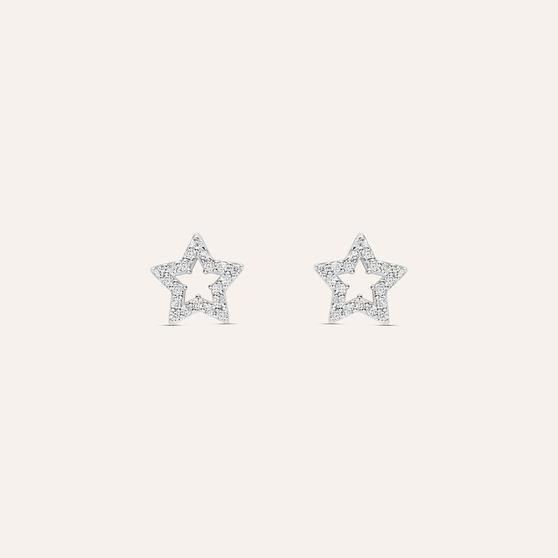 Orecchini Lobo Bon Ton Oro Bianco Cubic Zirconia - Orecchini a Lobo Donna | Stroili