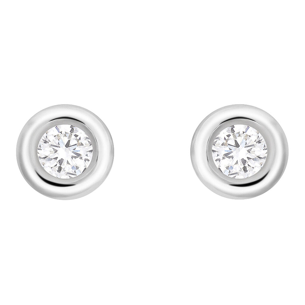 Orecchini Lobo Punto Luce Diamade Oro Bianco Diamante Lab-Grown - Orecchini a Lobo Donna | Stroili