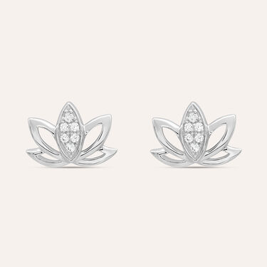 Orecchini Lobo Claire Oro Bianco Cubic Zirconia