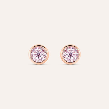Orecchini Lobo Punto Luce Silver Rainbow Argento Rosa Cubic Zirconia