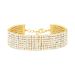 Bracciale multifilo largo in metallo dorato con strass - Bracciali Donna | Stroili