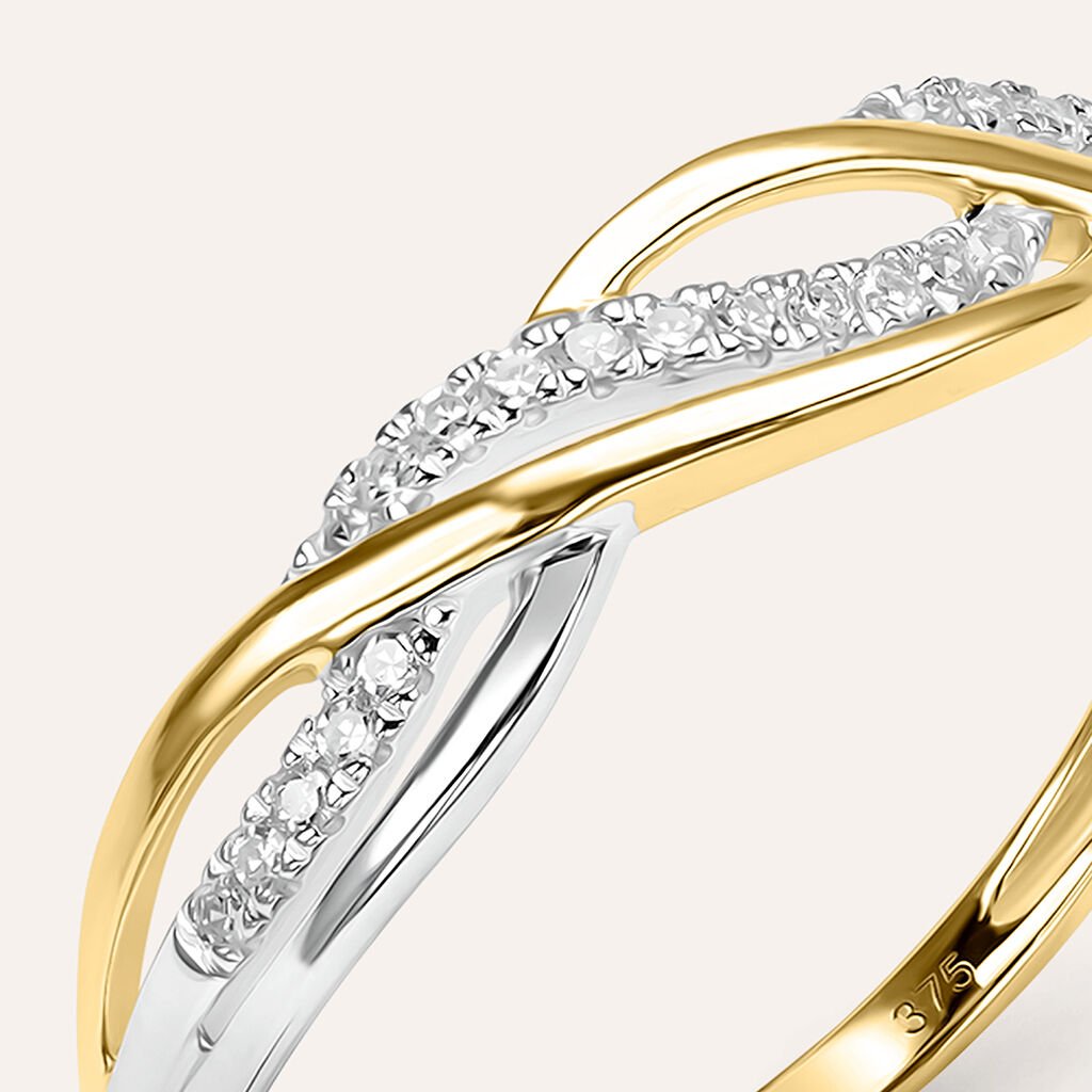 Anello Fascia Sophia Oro Bicolore Diamante - Anelli con Pietre Donna | Stroili